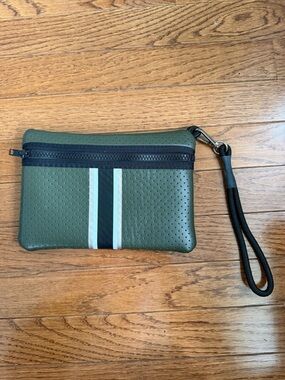Olive Green Perforated Wristlet Pouch - Men's Accessory